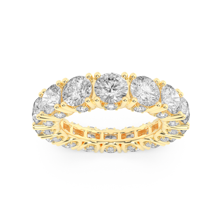 14K Yellow Gold 6.9ctw F Color Lab Diamond Ring SZ 7