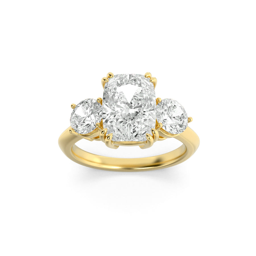 14K Yellow Gold 3.2ctw Lab Diamond Ring Sz 7
