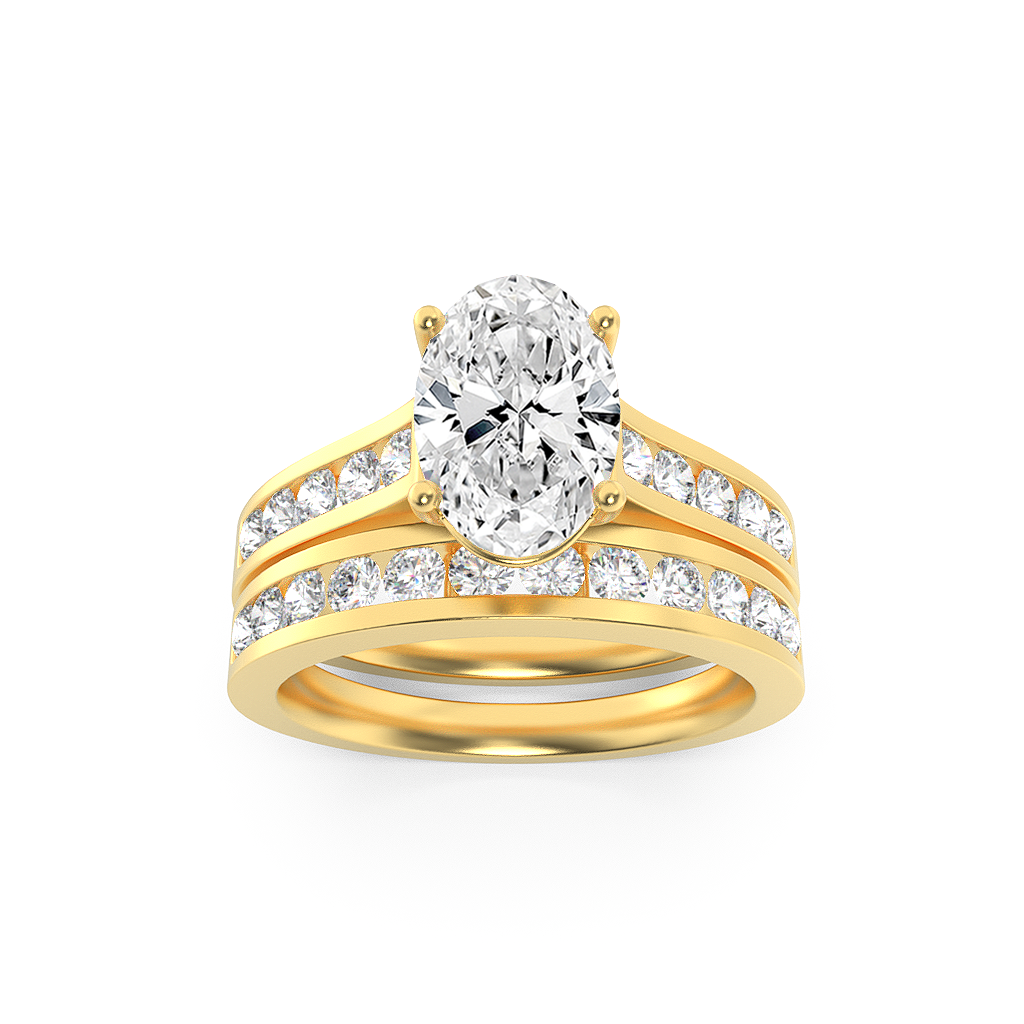 14K Yellow Gold 2ctw Oval Lab Diamond Ring Sz 7
