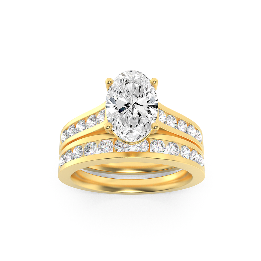 14K Yellow Gold 2ctw Oval Lab Diamond Ring Sz 7