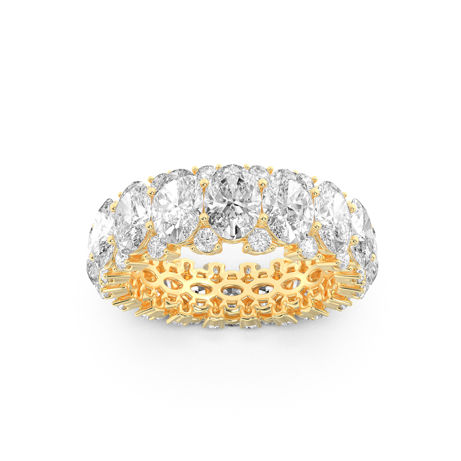 14K Yellow Gold 6.7ctw Lab Diamond Oval Ring Sz 7