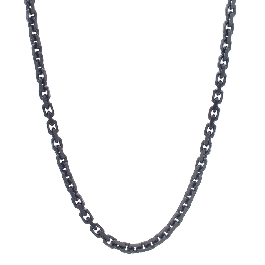Black Silver Oval Link Chain
