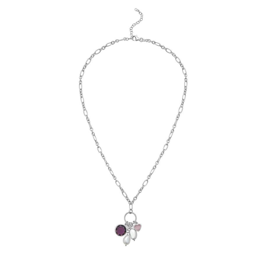Silver CZ Charm Necklace