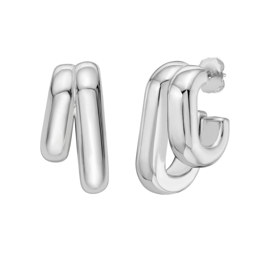 Silver Biggie Smalls Paperclip Hoops