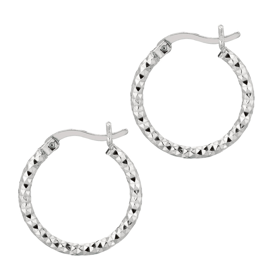 Silver 2x15MM Diamond Cut Earring