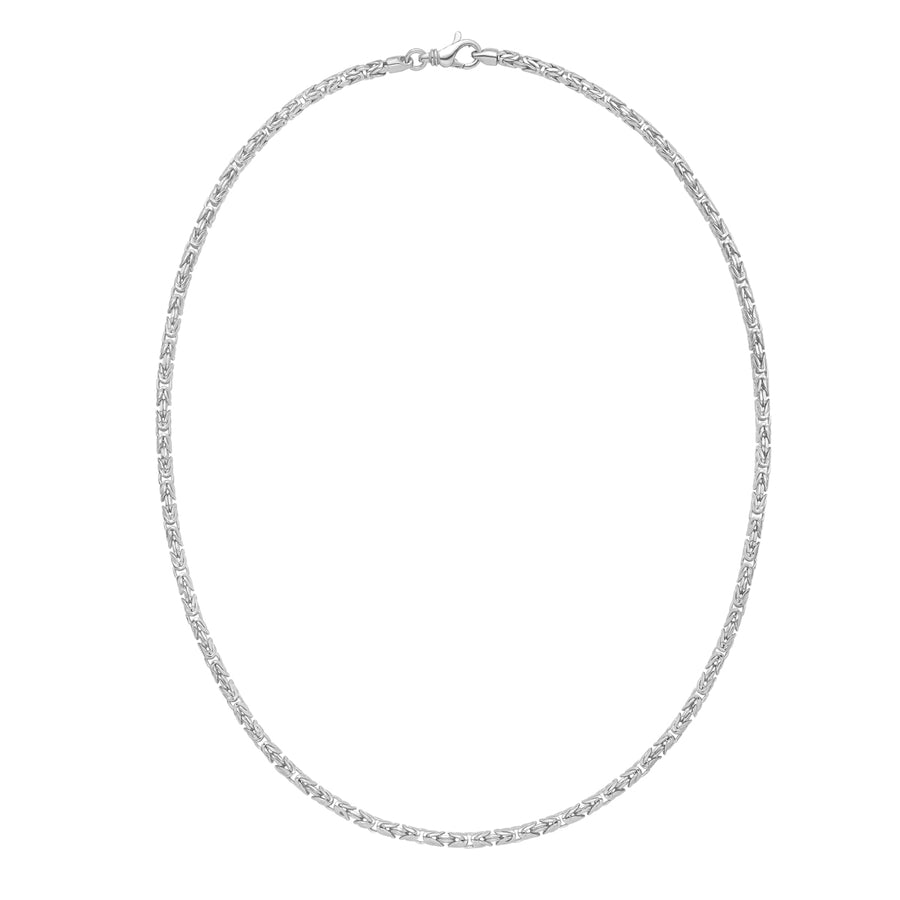 Silver 3.2mm Solid Round Byzantine Chain