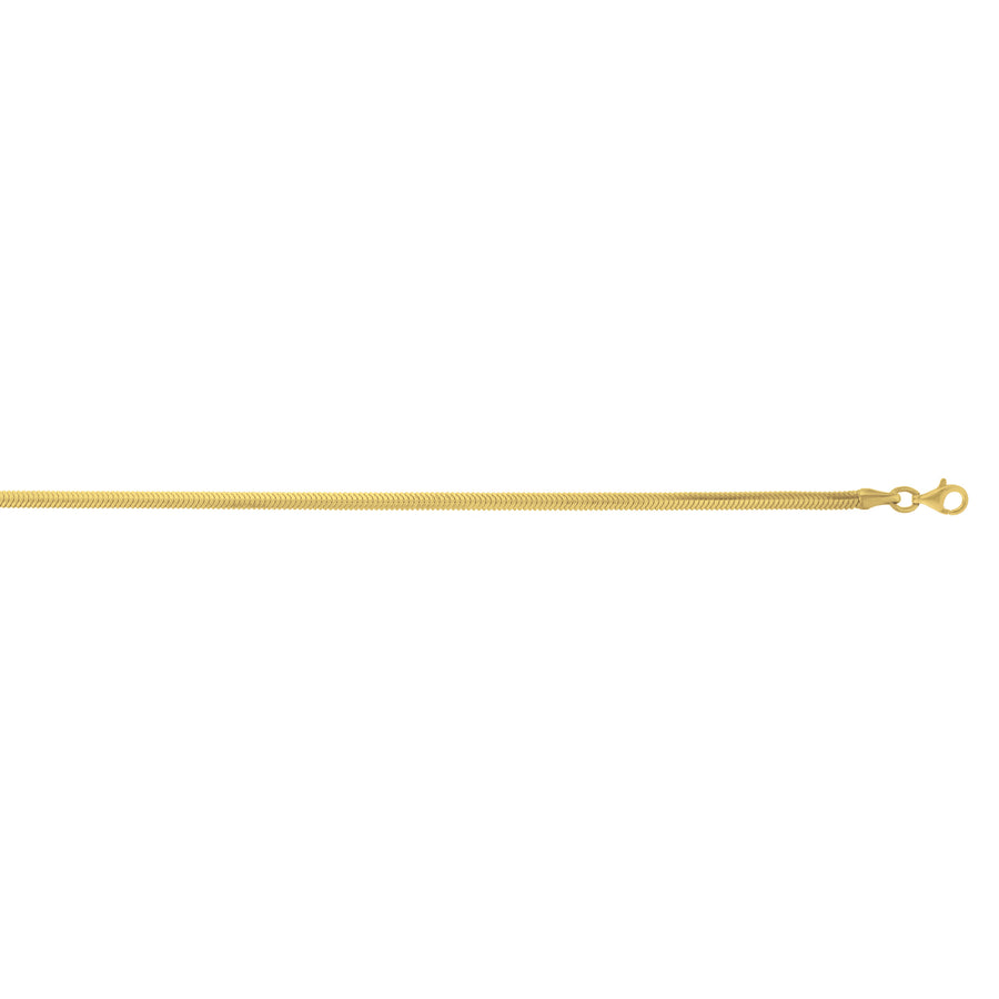 Gold Over Silver 2.6mm Oval Snake Chain