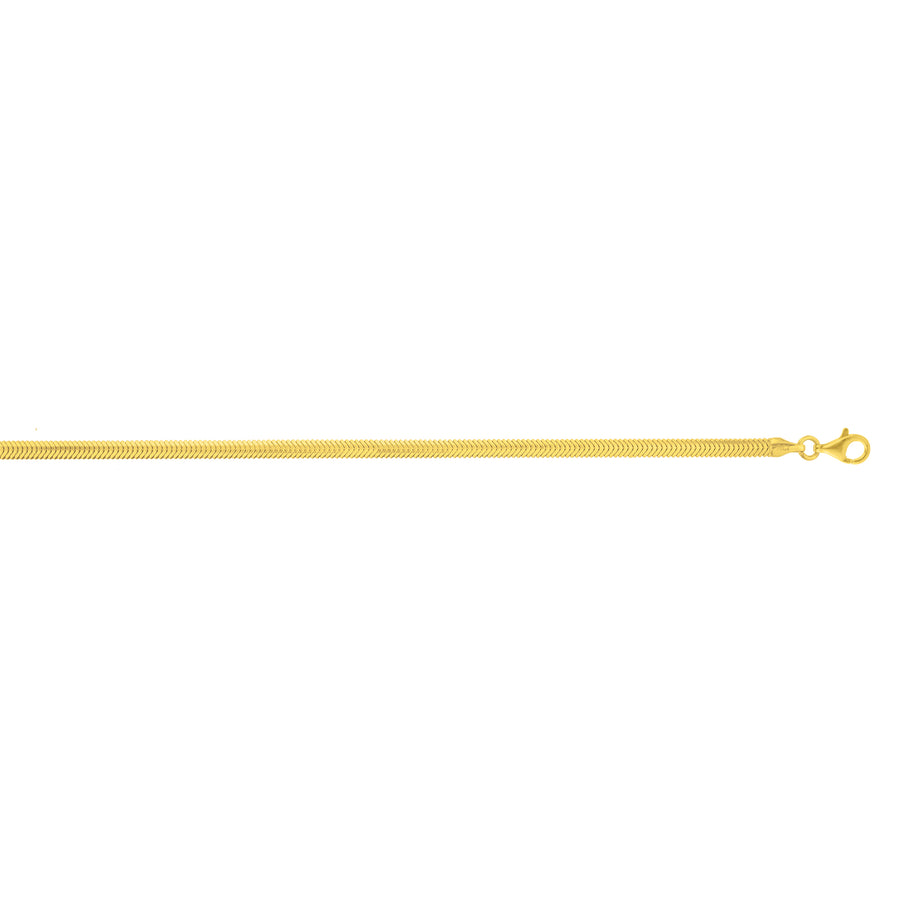 Gold Over Silver 3.3mm Oval Snake Chain