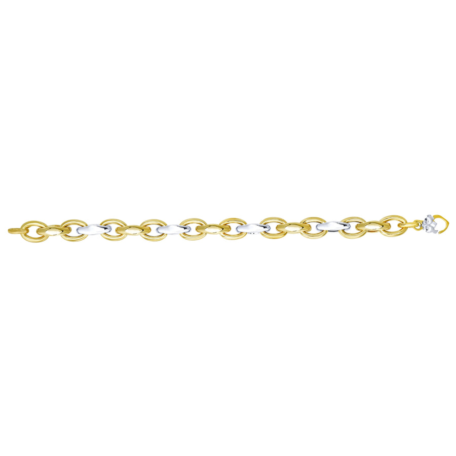 14K Two-tone Gold Alternating Three Plus One Heritage Link