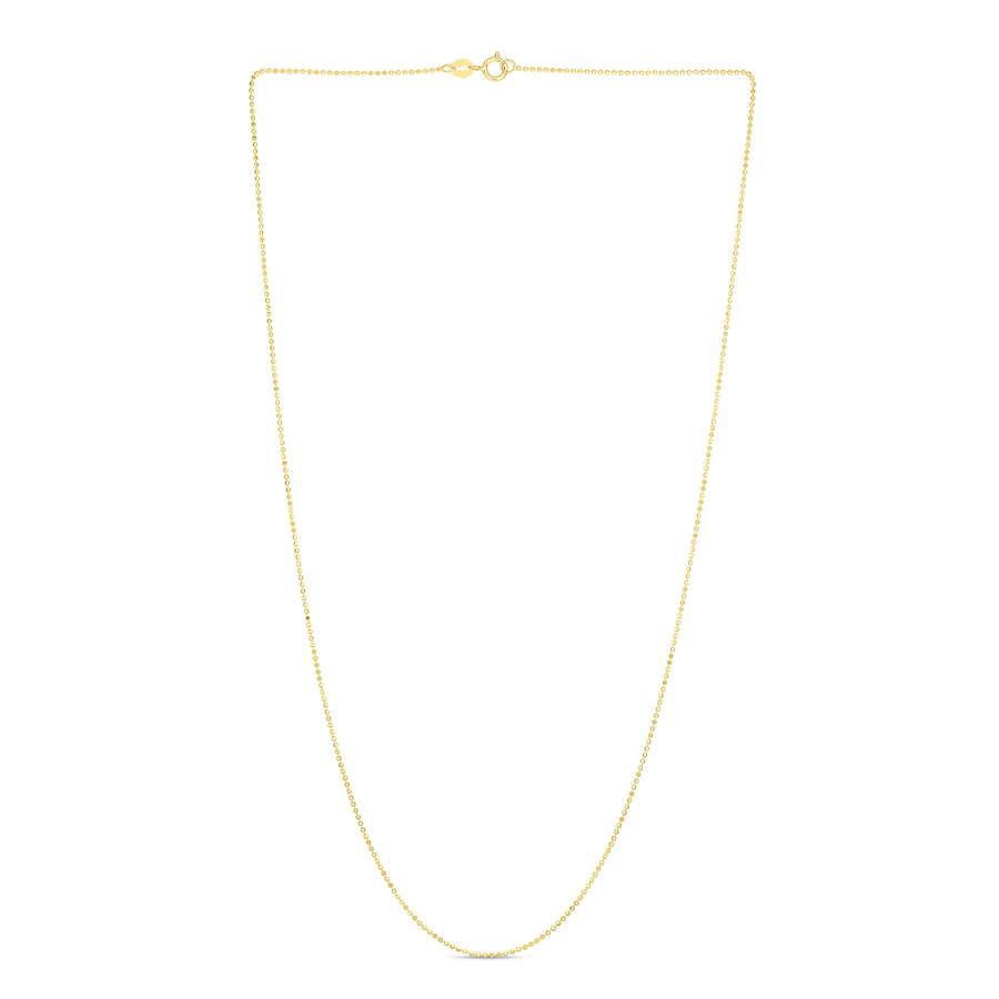 14K Gold 0.9mm Diamond Cut Bead Chain
