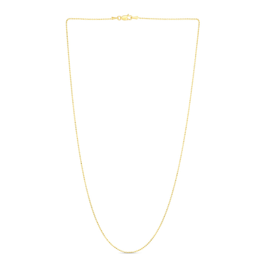 14K Gold 1.1mm Diamond Cut Bead Chain