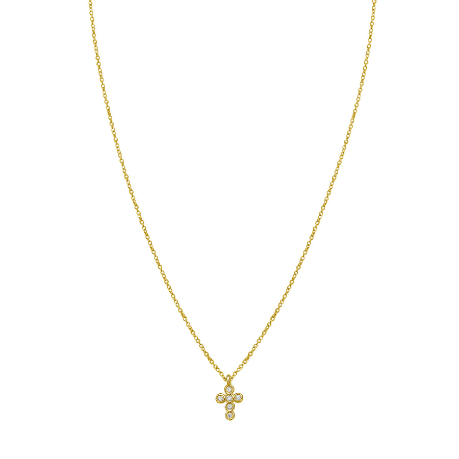 14K Petite Diamond Cross Necklace