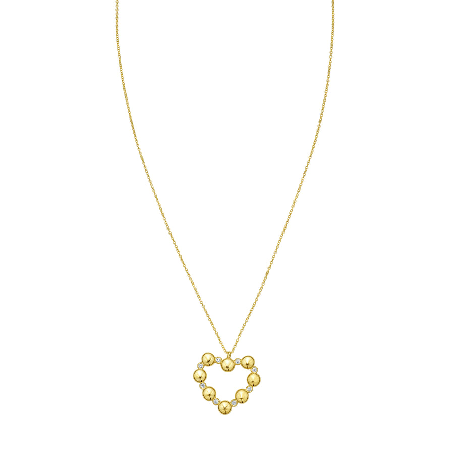 14K Diamond Heart Bauble Necklace