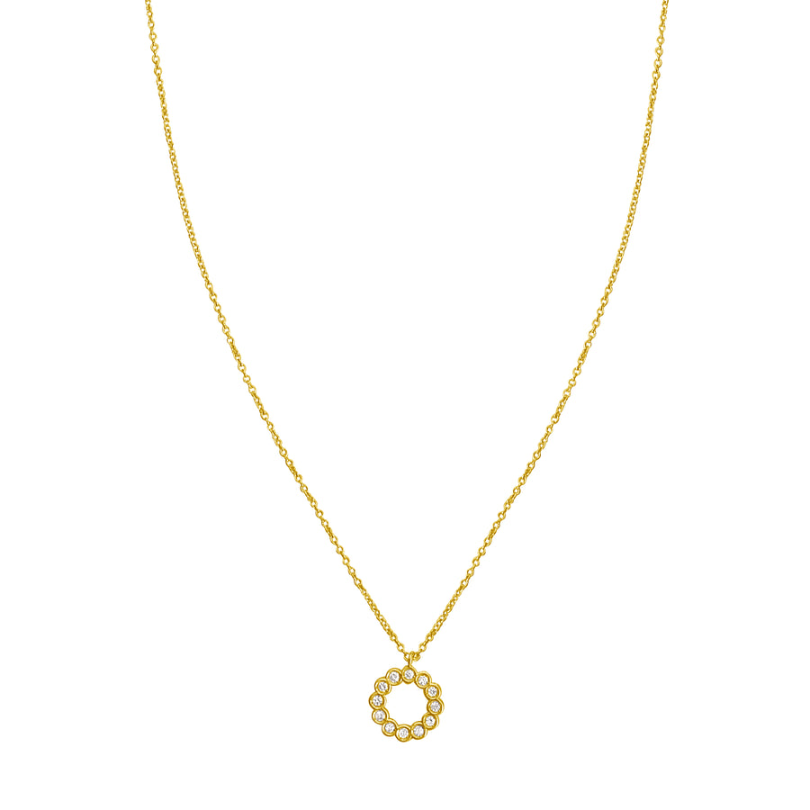 14K Petite Diamond Circle Necklace
