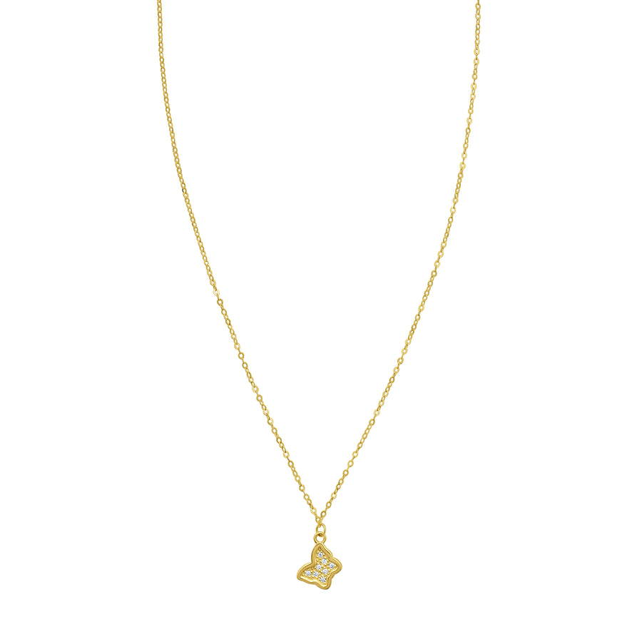 14K Petite Diamond Butterfly Necklace