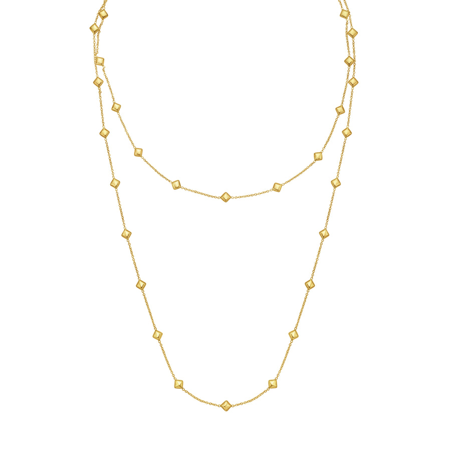 14K Pyramid Station Layered Necklace