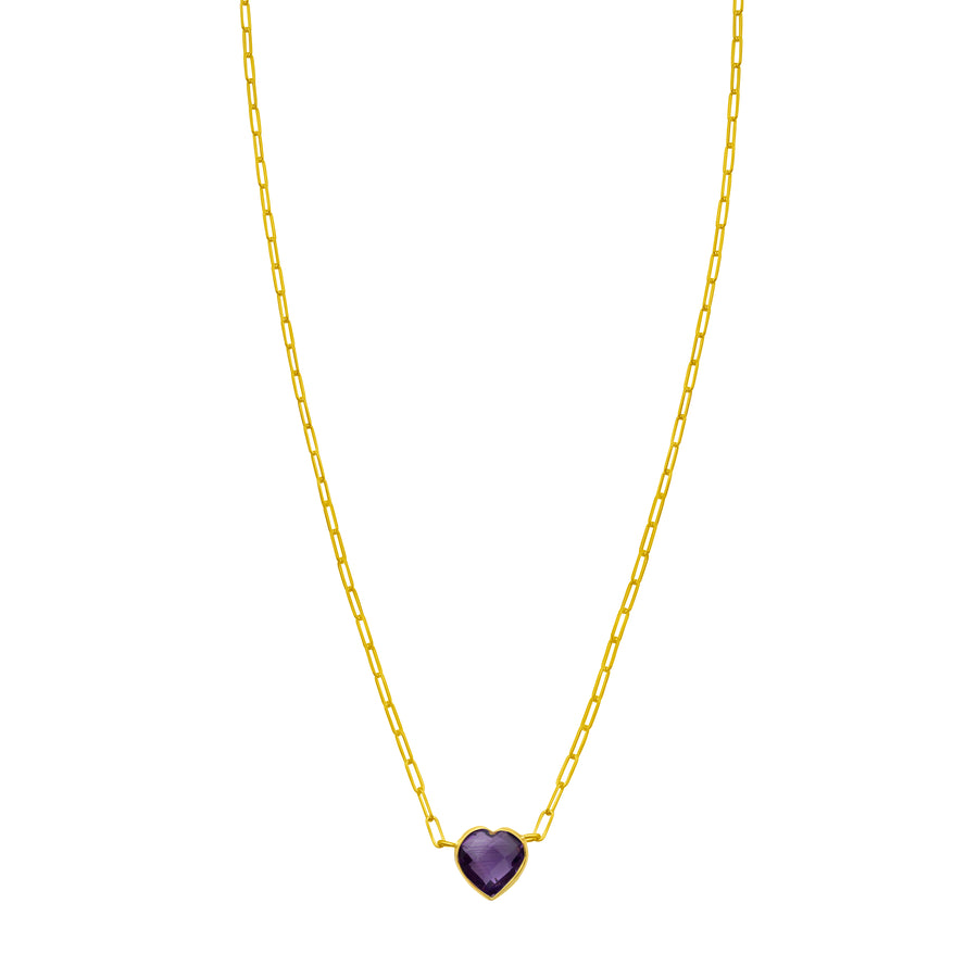 14K Amethyst Heart Necklace