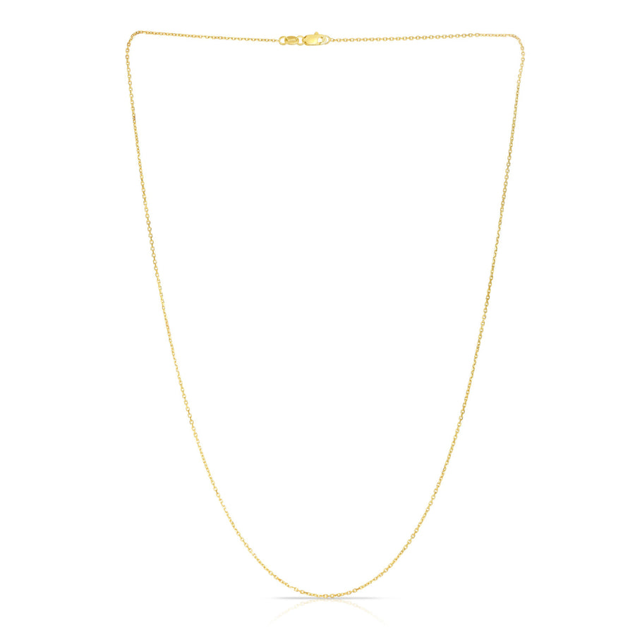 14K Gold 0.87mm Diamond Cut Cable Chain