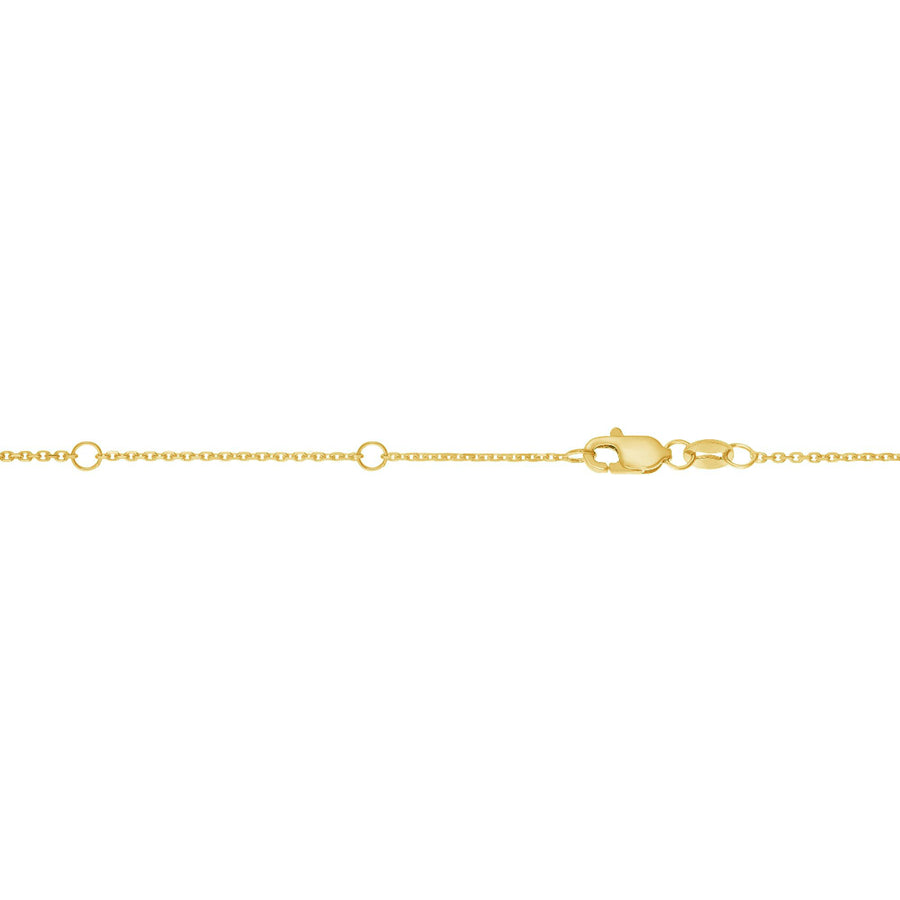 14K Gold 0.87mm Double Extendable Diamond Cut Cable Chain