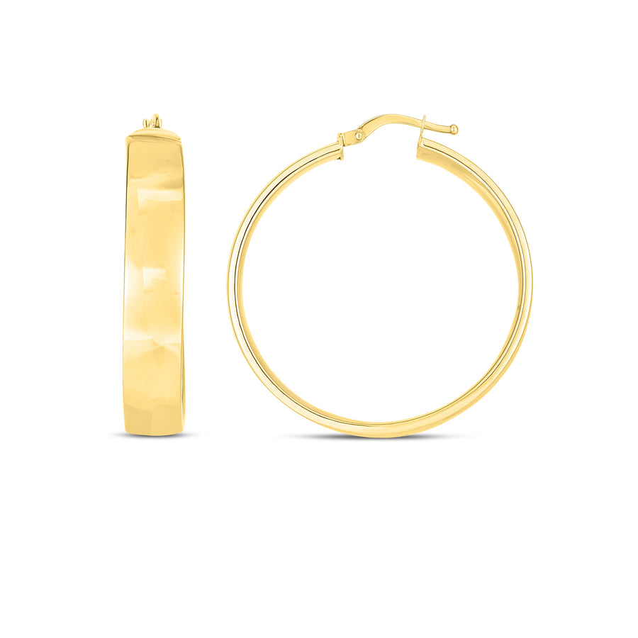 14K 7x35mm Wedding Band Hoops