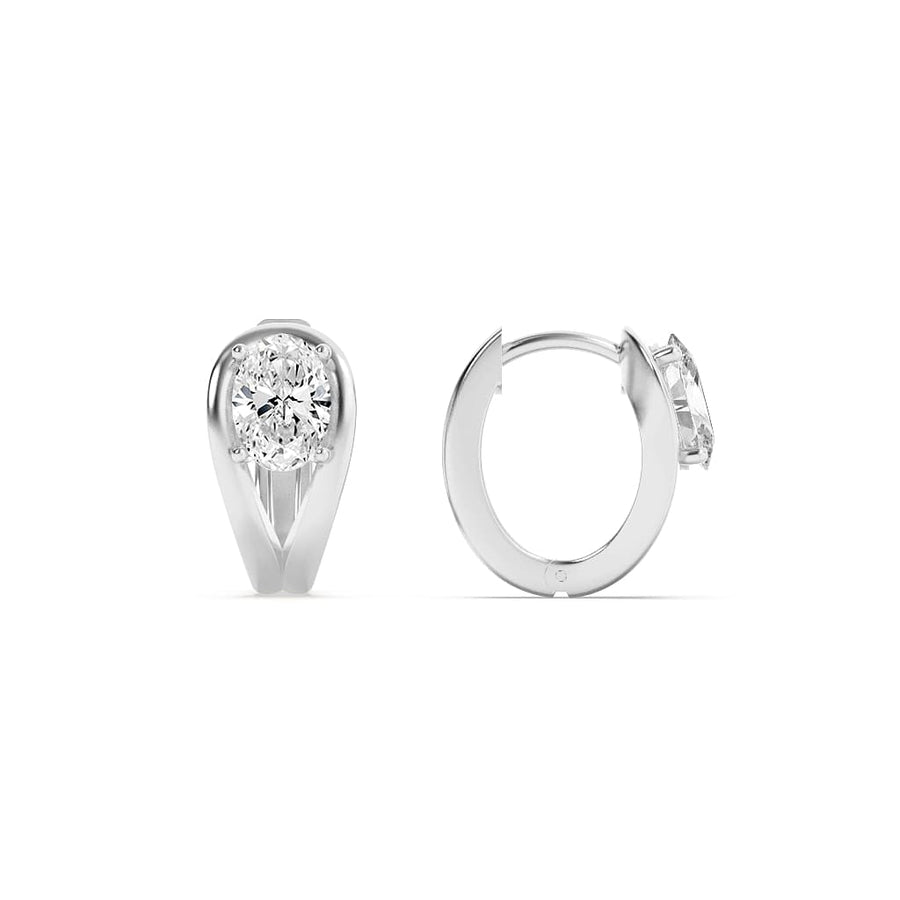 14KW 1.5ct Oval Lab Diamond Stud Earrings F VS+