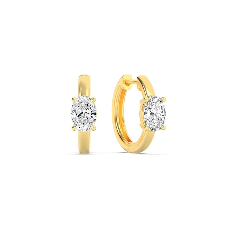14KY 1.5ct Lab Diamond Oval Stud Earrings