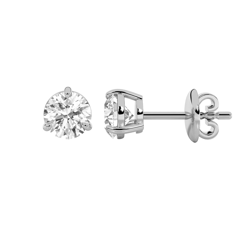 14KW 2ctw Lab Diamond Stud Earrings F+ VVS+