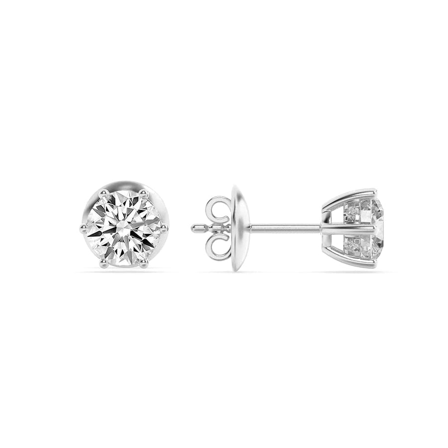 14KW 3ctw Lab Diamond Stud Earrings F+VS+ Sparkle