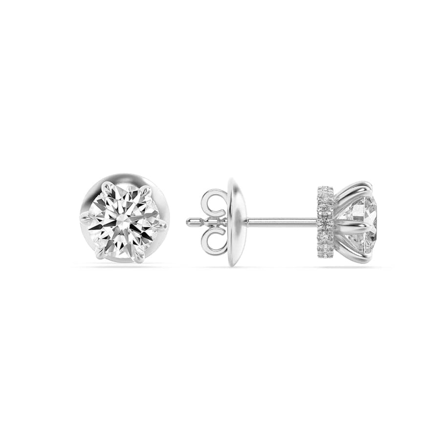 14KW 3ctw Lab Diamond Stud Earrings F+VS+ Quality
