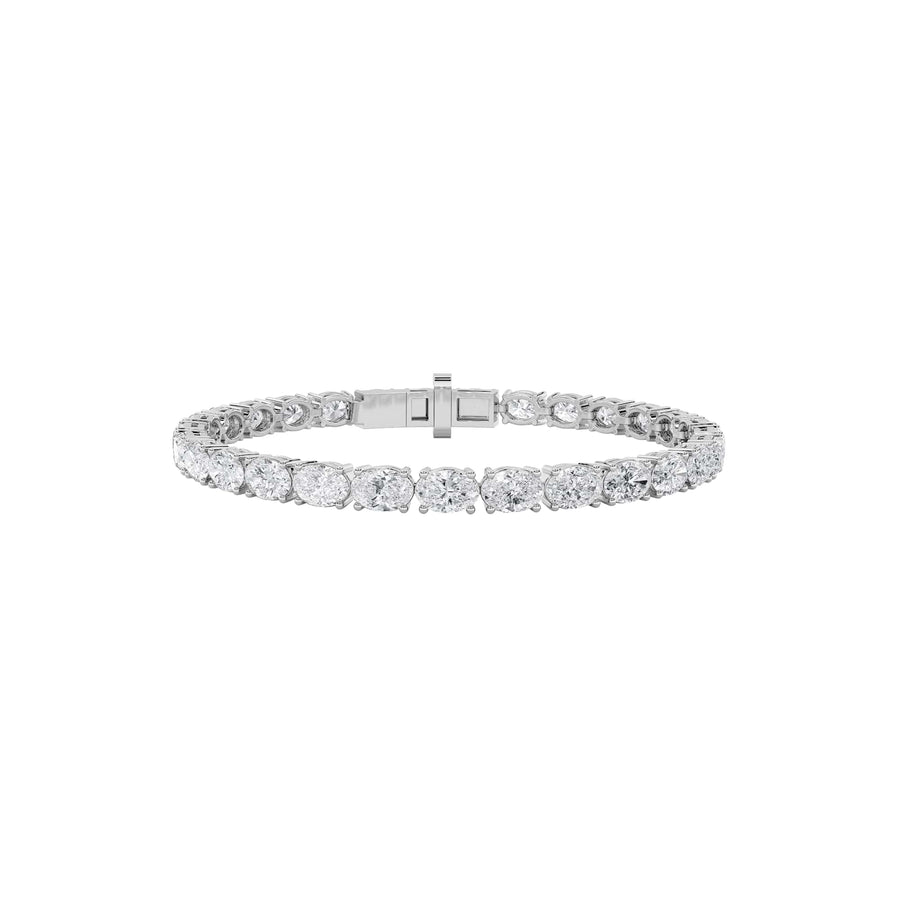 14KW 13ctw Lab Diamond Oval Tennis Bracelet