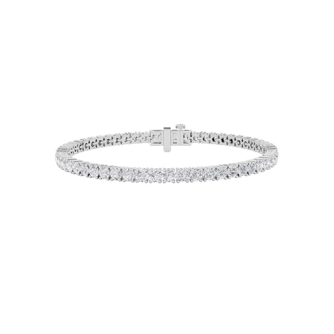 14KW 5ctw Lab Diamond Tennis Bracelet F+VS+