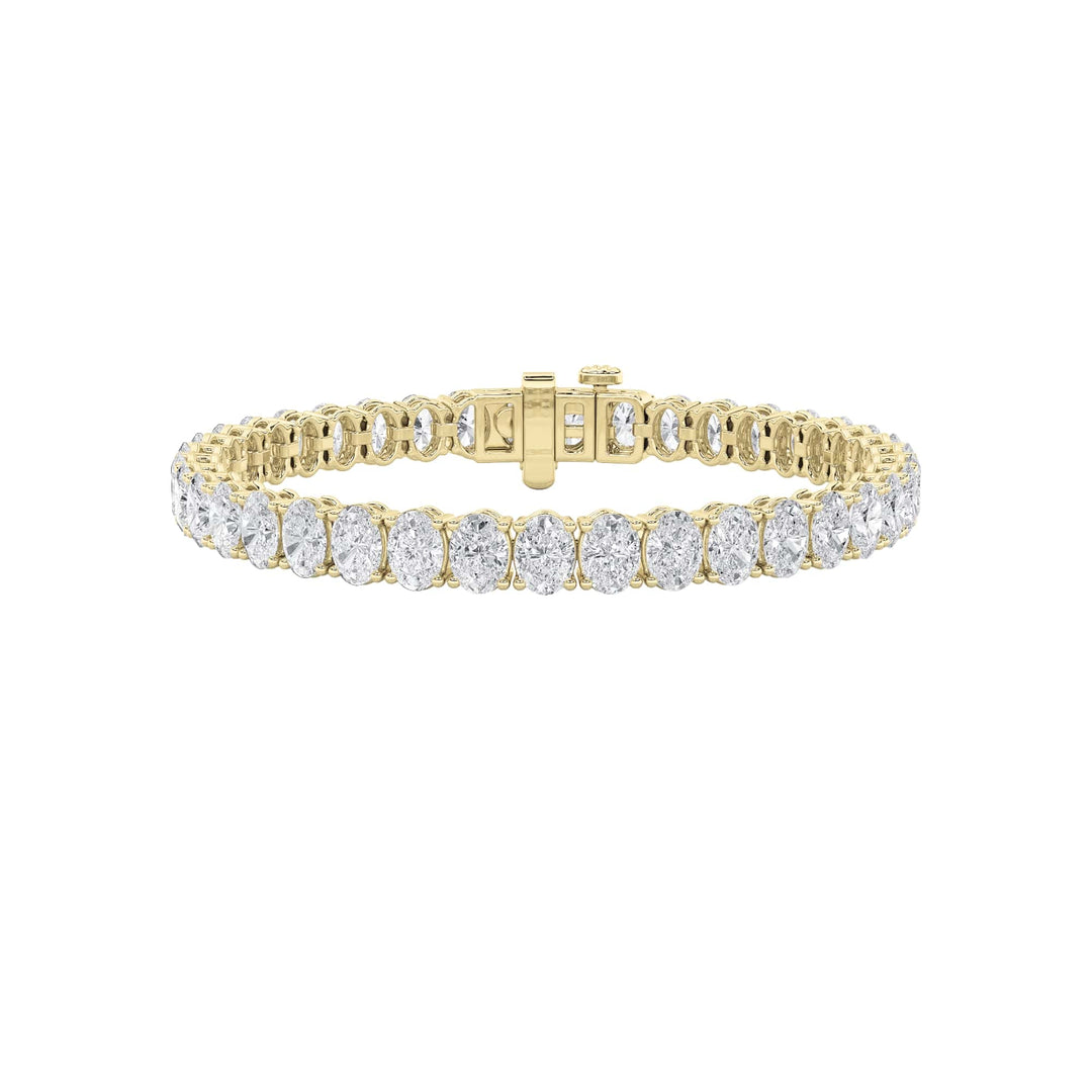 14K Yellow Gold 9ctw Lab Diamond Oval Accent Bracelet