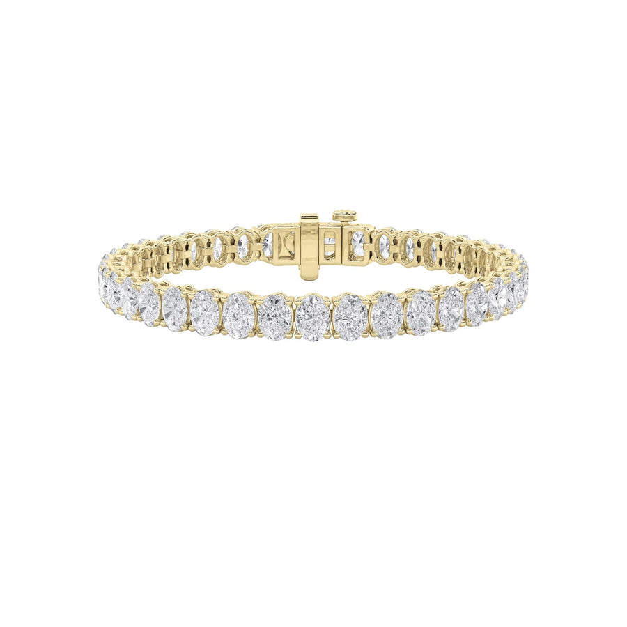 14KY 14.7ctw Lab Diamond Oval Tennis Bracelet