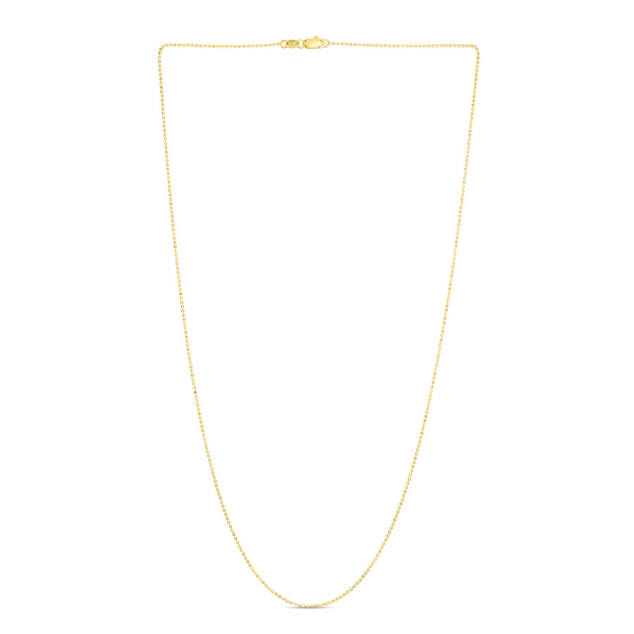 14K Gold 0.9mm Diamond Cut Bead Chain