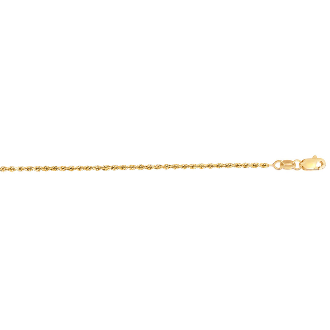 14K Gold 18"" 1.4mm Diamond Cut Royal Rope Chain