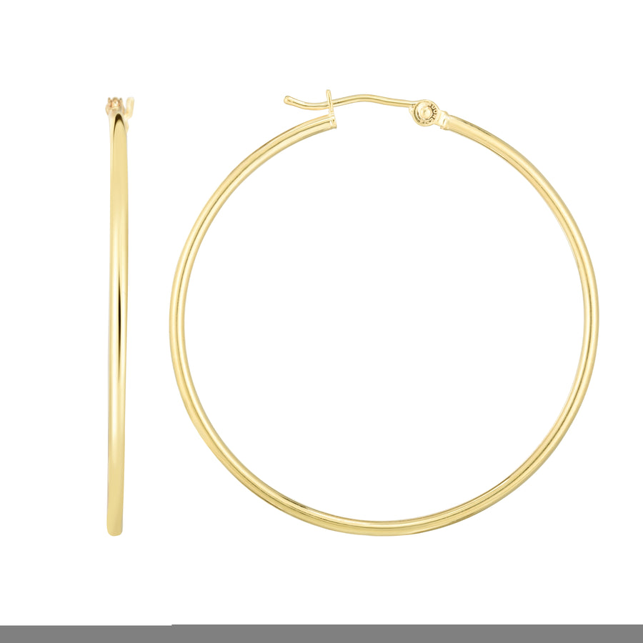 14K Gold 1.5x40mm Hoops