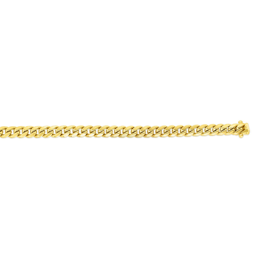 14K Gold 22"" 6.6mm Semi-Solid Classic Miami Cuban