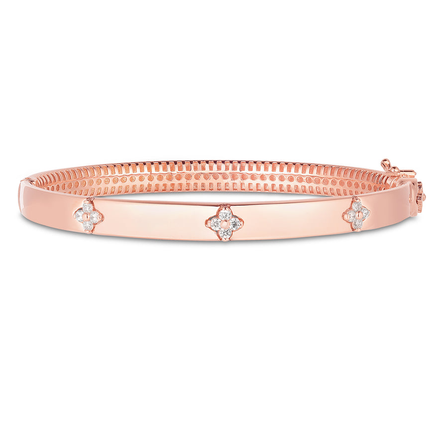 14K Trilogy Diamond Bangle