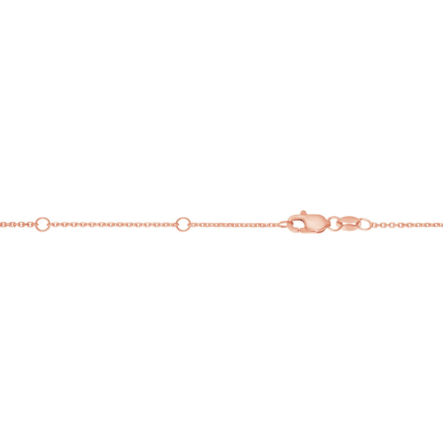 14K Gold 0.87mm Double Extendable Diamond Cut Cable Chain