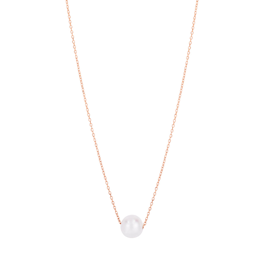 14K Pearl Necklace Solitaire