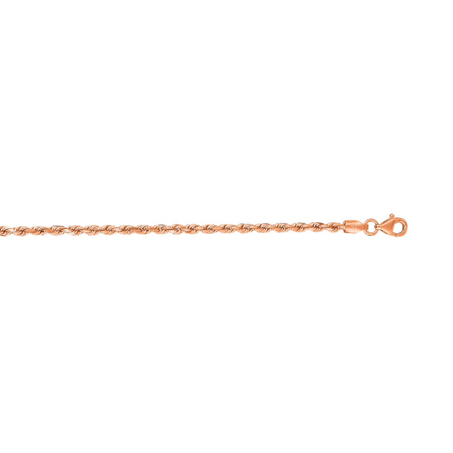 14K Gold 18"" 2.5mm Solid Royal Rope Chain