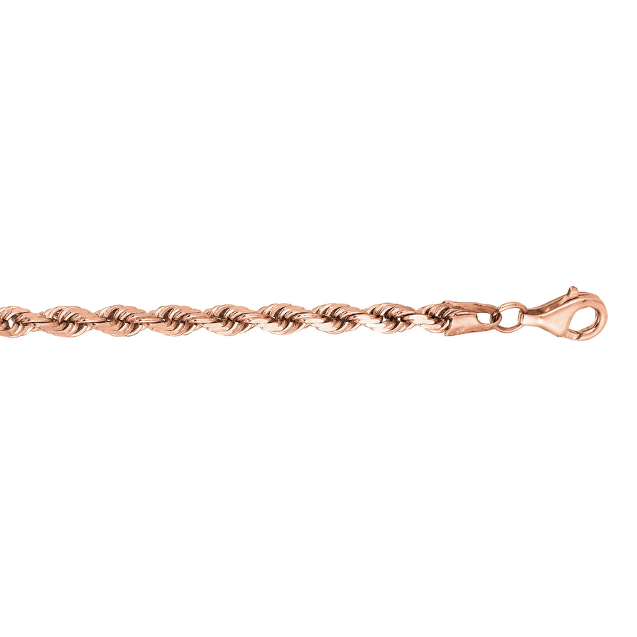 14K Gold 24"" 3.8mm Diamond Cut Royal Rope Chain