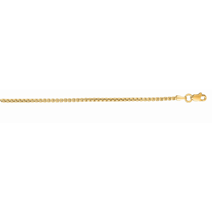 14K Gold 1.3mm Lite Round Box Chain