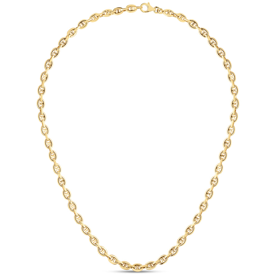14K Puffed 5.4mm Mariner Bracelet