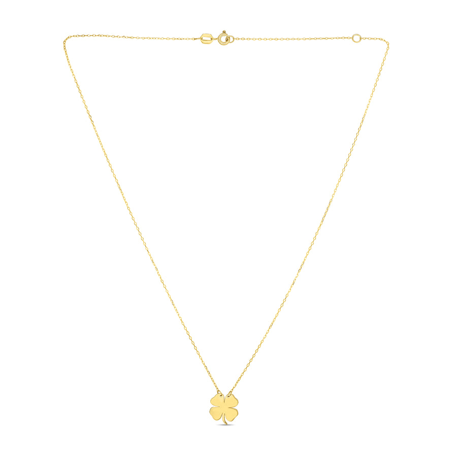 14K Gold Clover Necklace