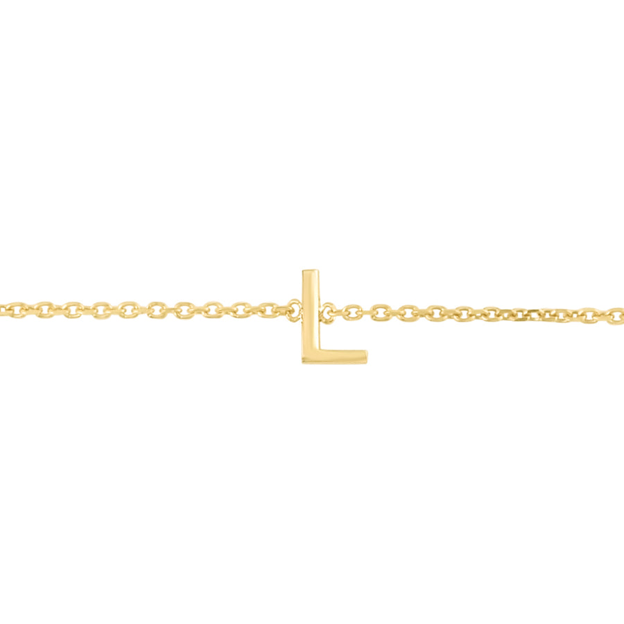 14K Mini Initial L Necklace