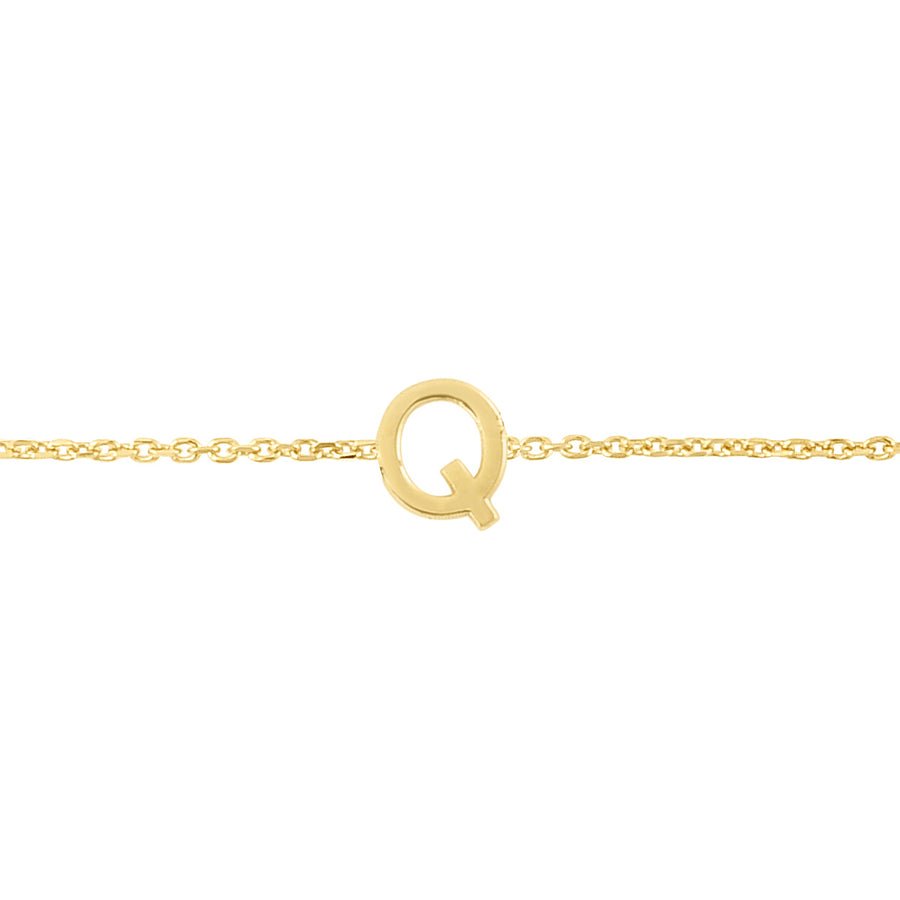 14K Mini Initial Q Necklace