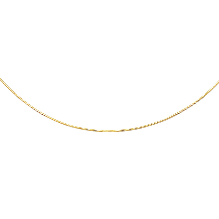 14K Gold 1.5mm Round Omega with Screw Back Lock