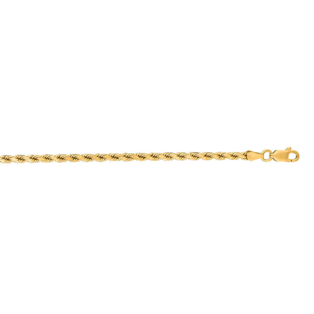 14K Gold 18"" 3.5mm Diamond Cut Royal Rope Chain
