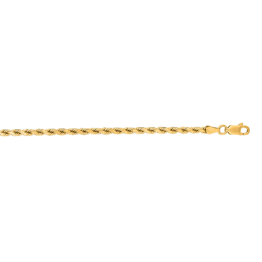 14K Gold 18"" 3.5mm Diamond Cut Royal Rope Chain